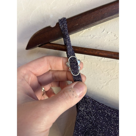 Vintage Y2K All That Jazz Maxi Formal Dress M Purple Glitter Butterfly Prom Slip - Picture 8 of 12